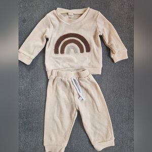 EUC 12 MONTH TAN RAINBOW OUTFIT